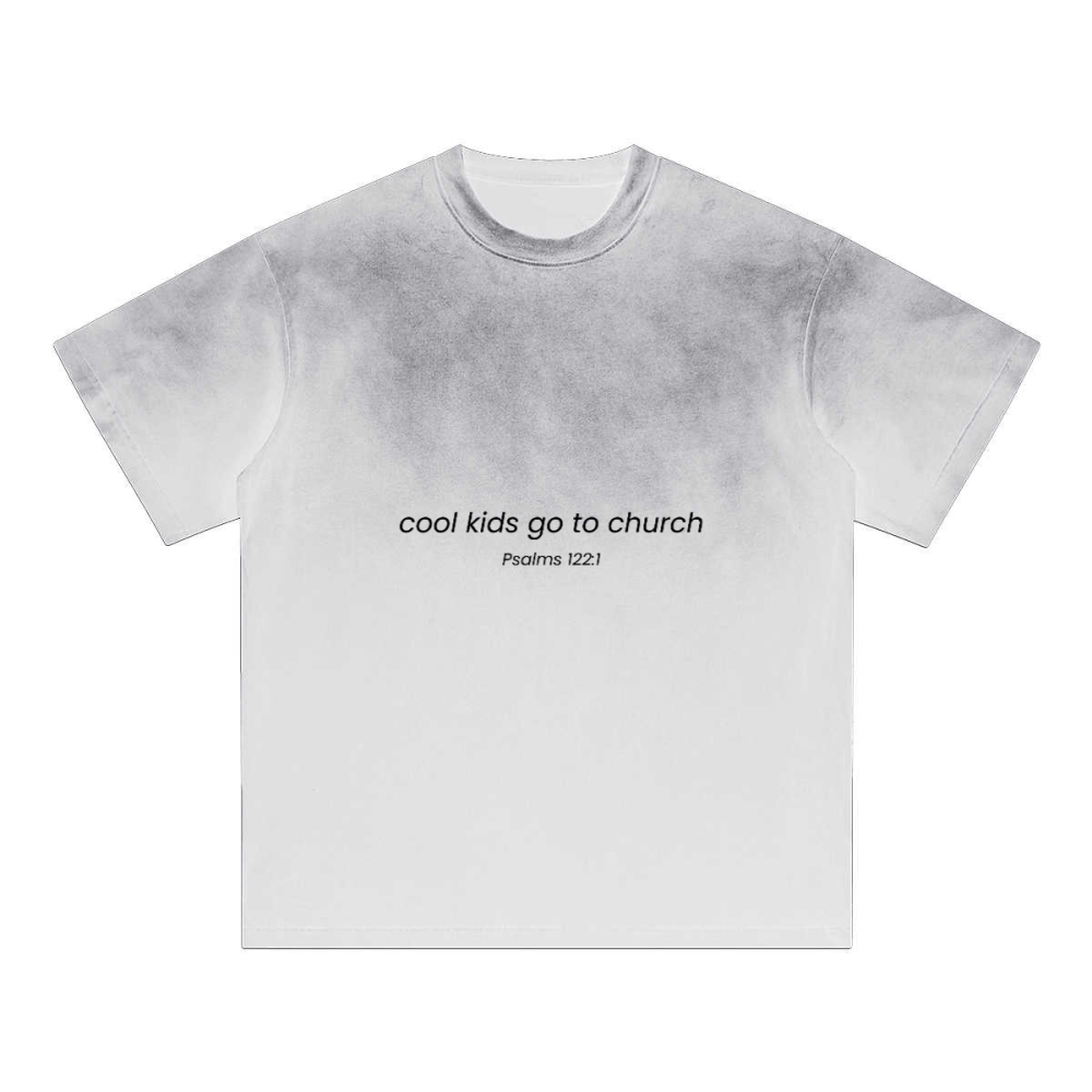 Cool Kids go to Church Unisex Heavyweight Washed Gradient T-Shirt (270GSM)