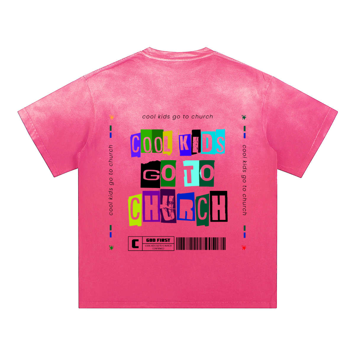 Cool Kids go to Church Unisex Heavyweight Washed Gradient T-Shirt (270GSM)